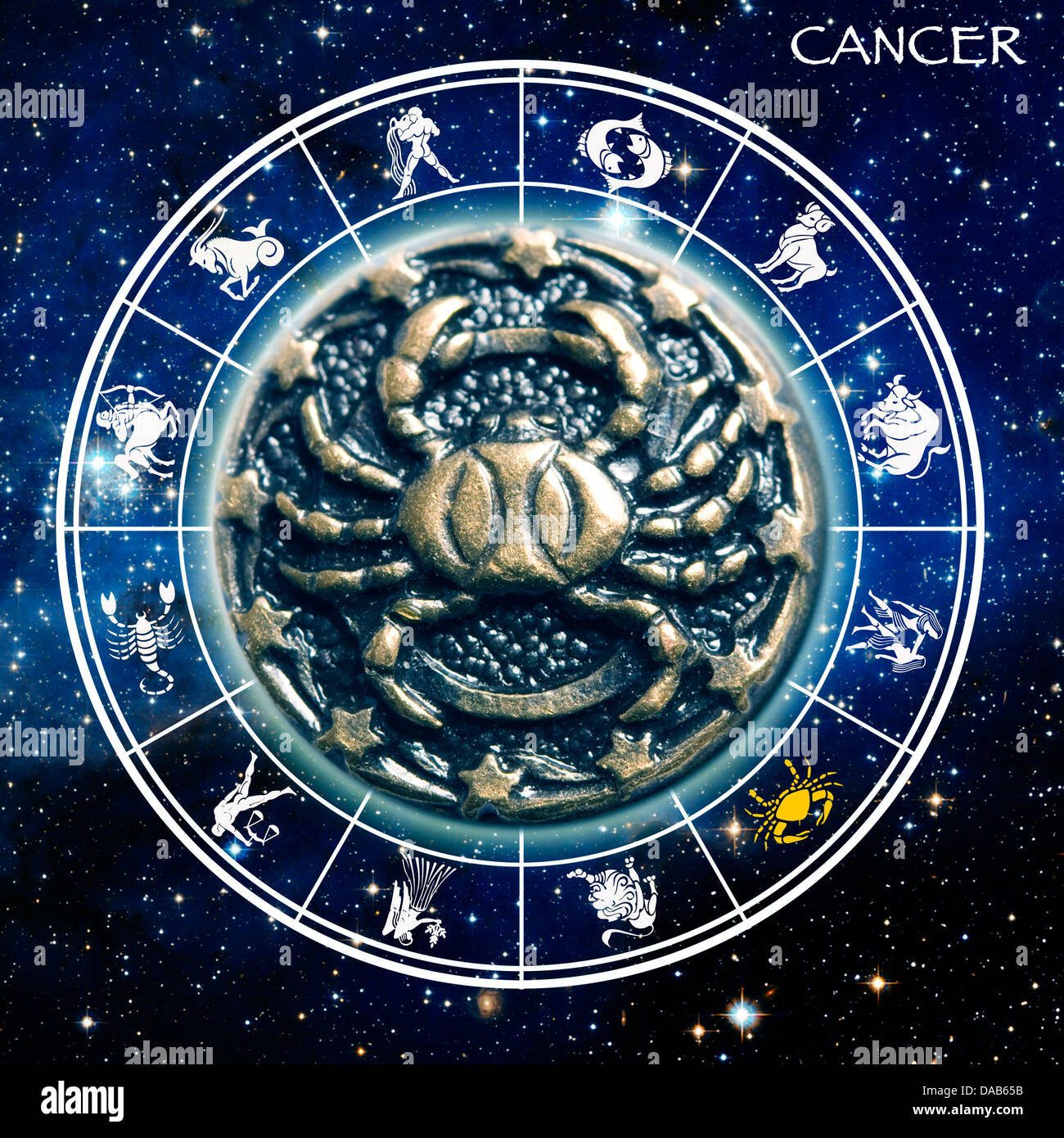 Signe astrologique du Cancer Banque D'Images