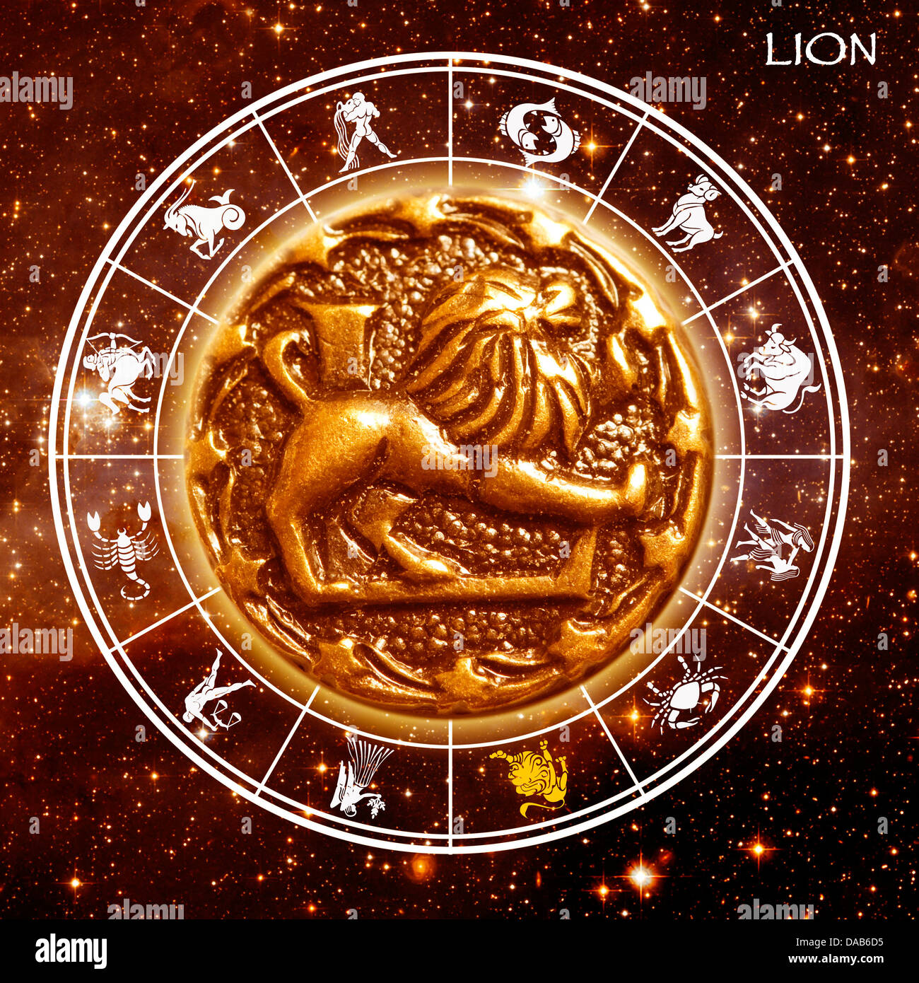 Signe astrologique du Lion Banque D'Images