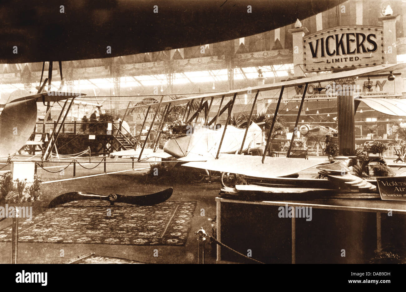 EFBI biplan Vickers Destroyer à Aero Show Olympia en 1913 Banque D'Images