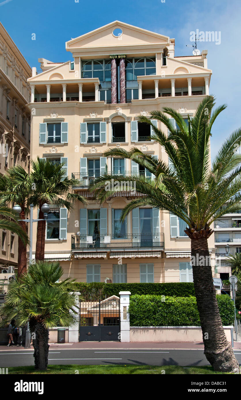 Hôtel particulier Maison Nice Promenade des Anglais d'Azur Cote d'Azur France Banque D'Images