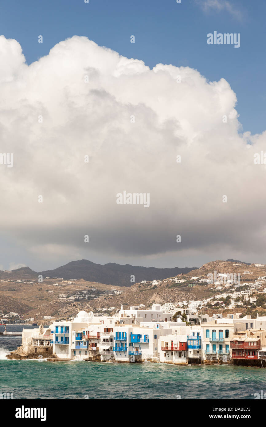 La petite Venise, Chora, la ville de Mykonos, Mykonos, Grèce Banque D'Images