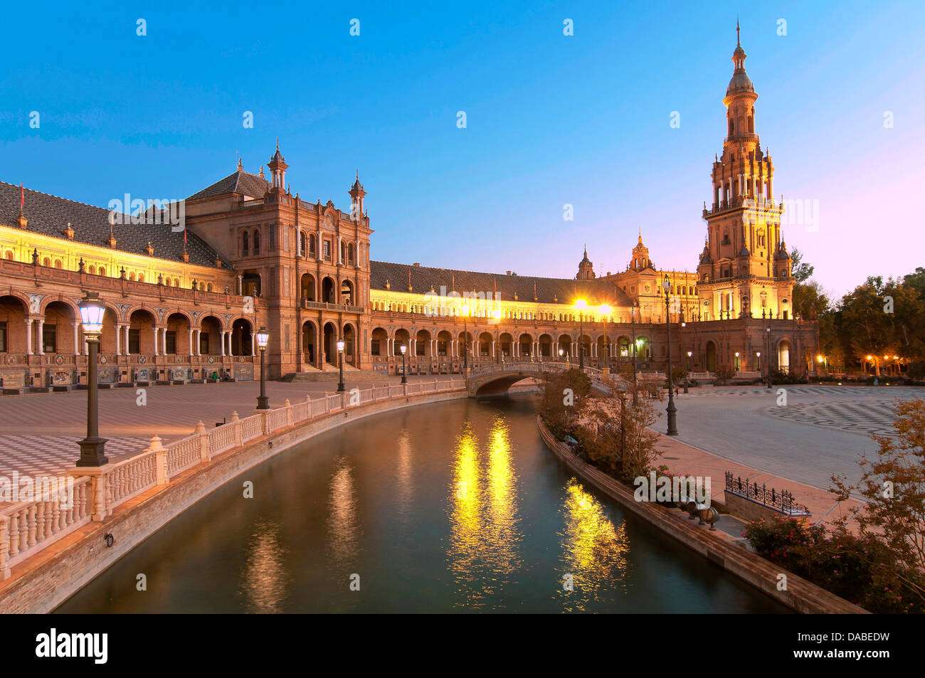 Plaza de España, Séville, Andalousie, Espagne, Europe Banque D'Images