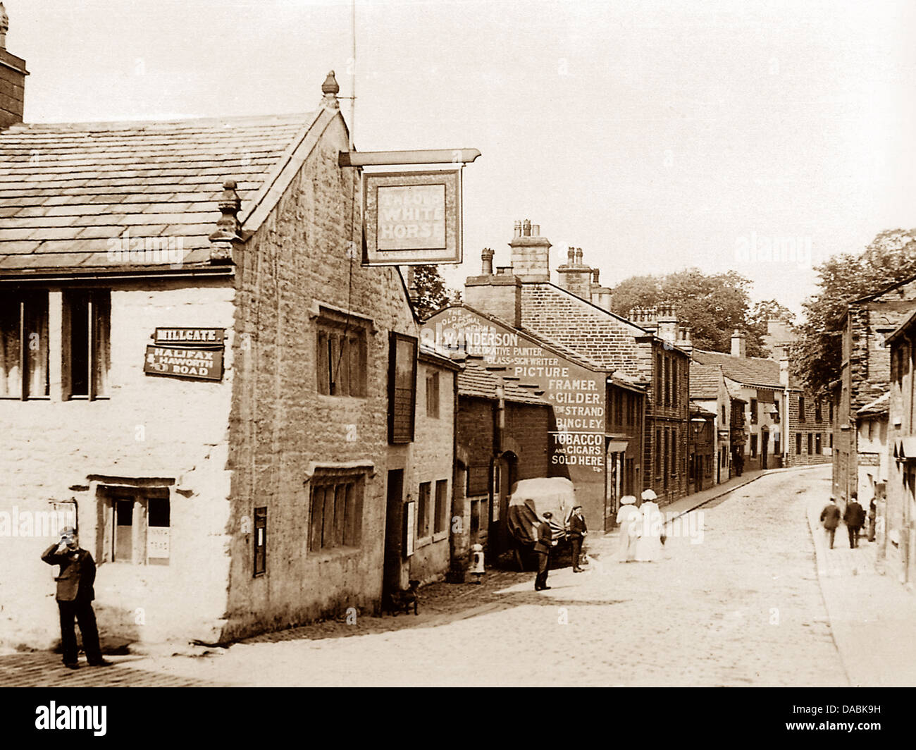 Bingley White Horse Inn début des années 1900 Banque D'Images