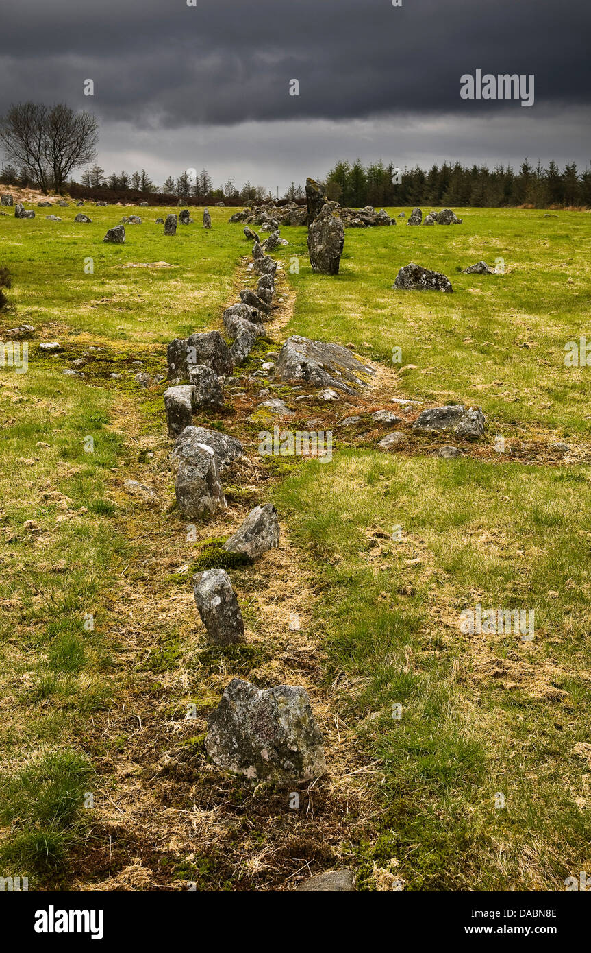 L'Âge du Bronze Beaghmore Stone Circles, les alignements et les cairns dans le comté de Tyrone, Irlande du Nord, Royaume-Uni Banque D'Images