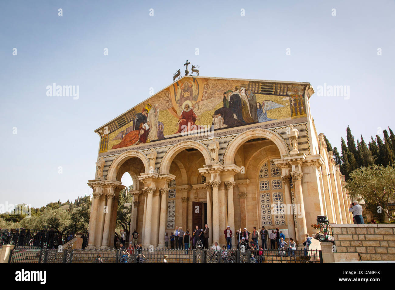 La basilique de l'Agonie (Eglise de toutes les nations) près de Le Jardin de Gethsémané, Jérusalem, Israël, Moyen Orient Banque D'Images