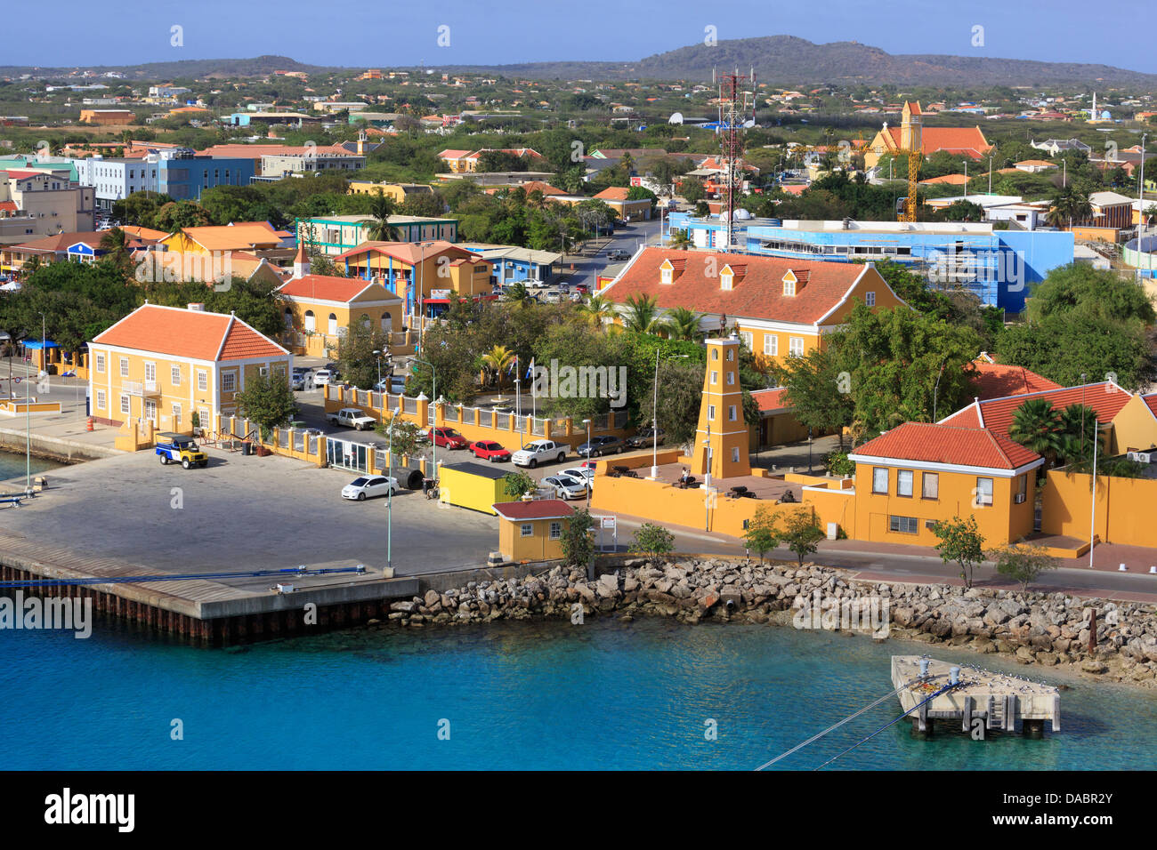 Front de Kralendijk, Bonaire, Antilles, Caraïbes, Amérique Centrale Banque D'Images