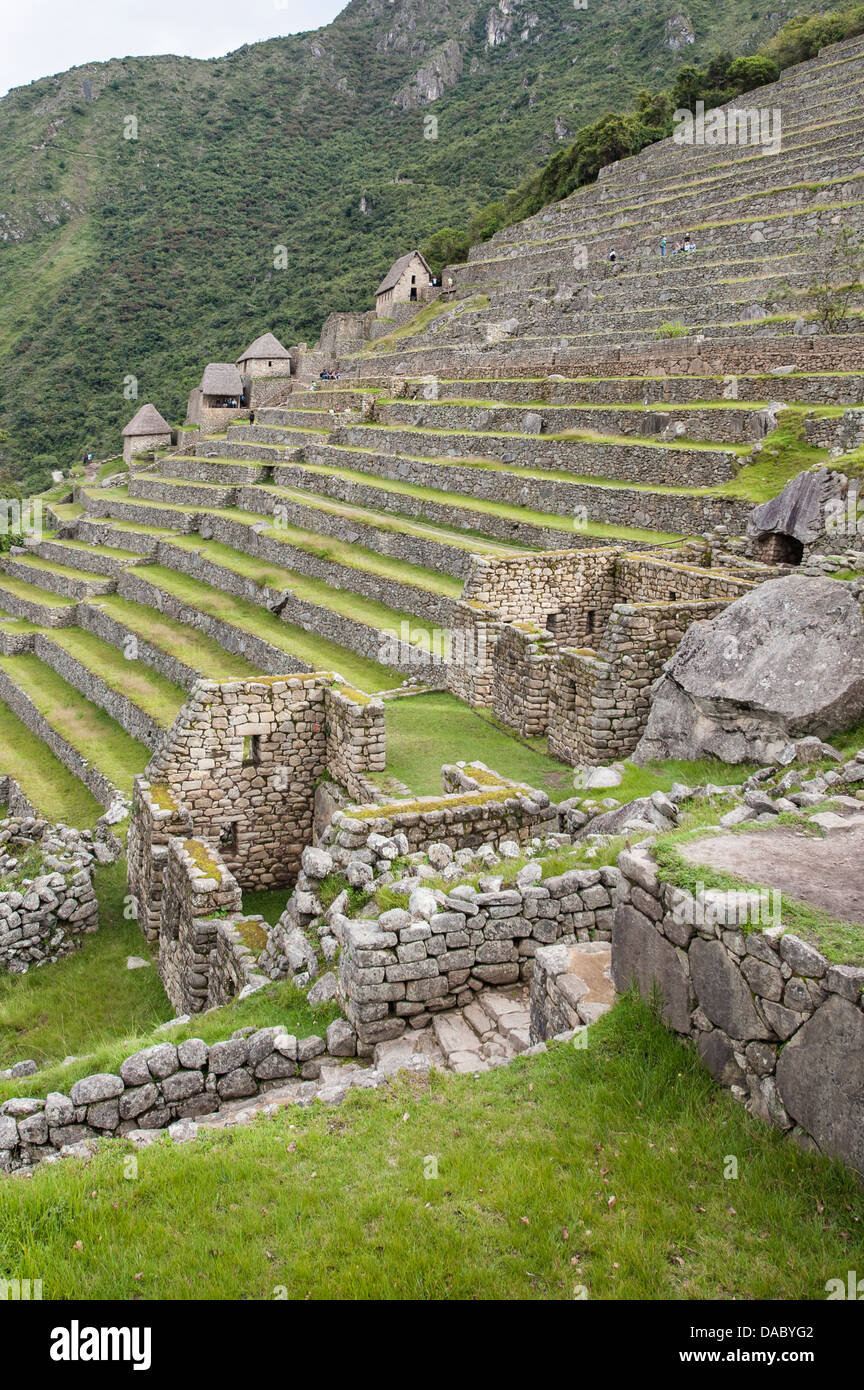 Machu Picchu, Site du patrimoine mondial de l'UNESCO, près de Aguas Calientes, Pérou, Amérique du Sud Banque D'Images
