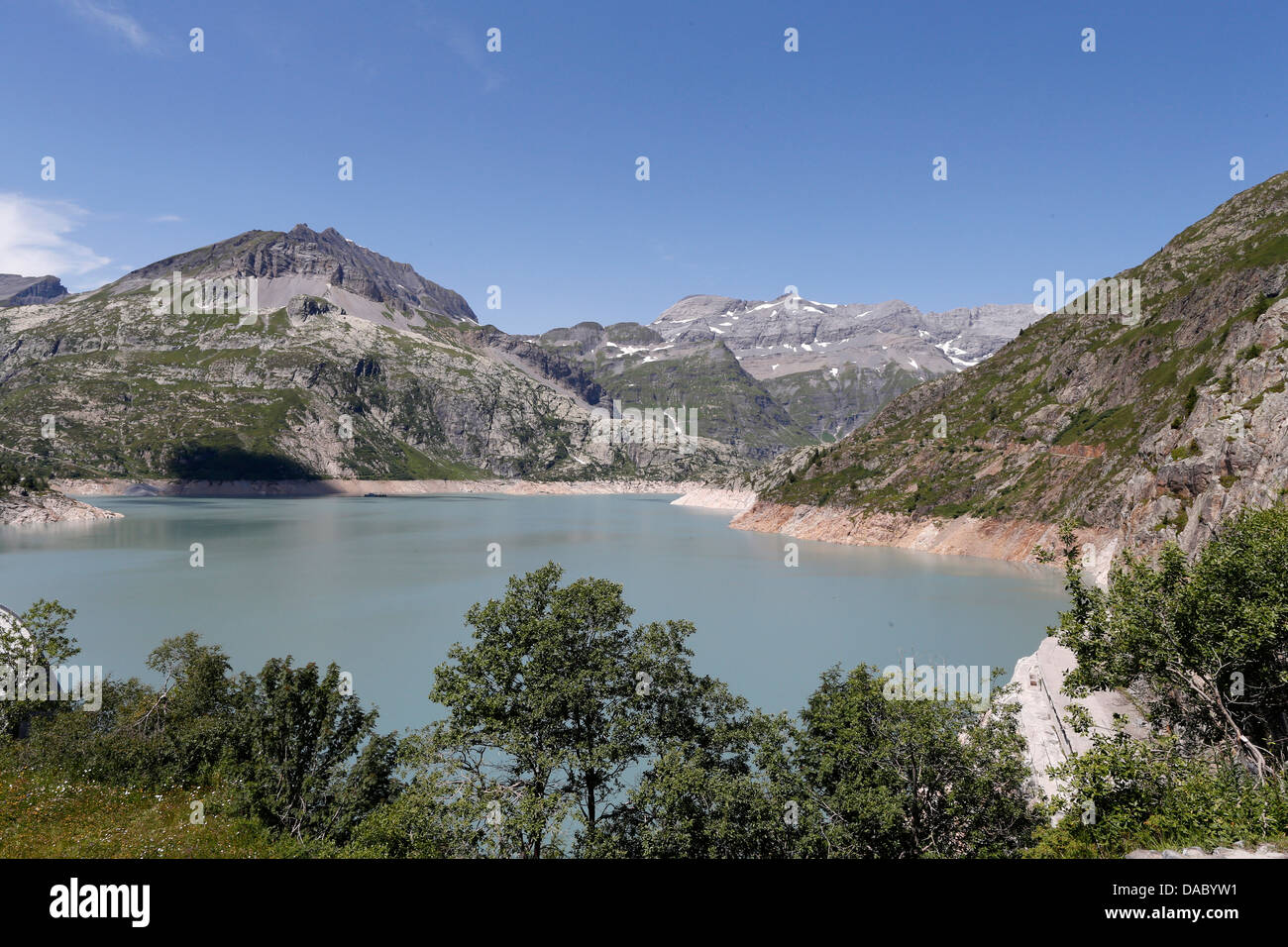Lac d'Emosson, dans le canton du Valais, Suisse, Europe Banque D'Images