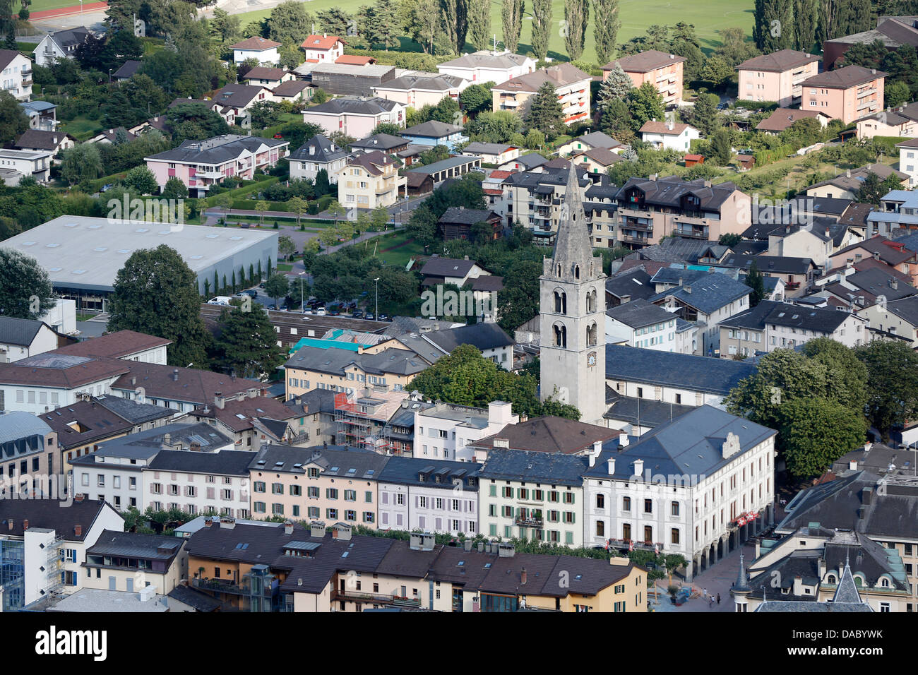 Église de la ville de Martigny, Valais, Suisse, Europe Banque D'Images