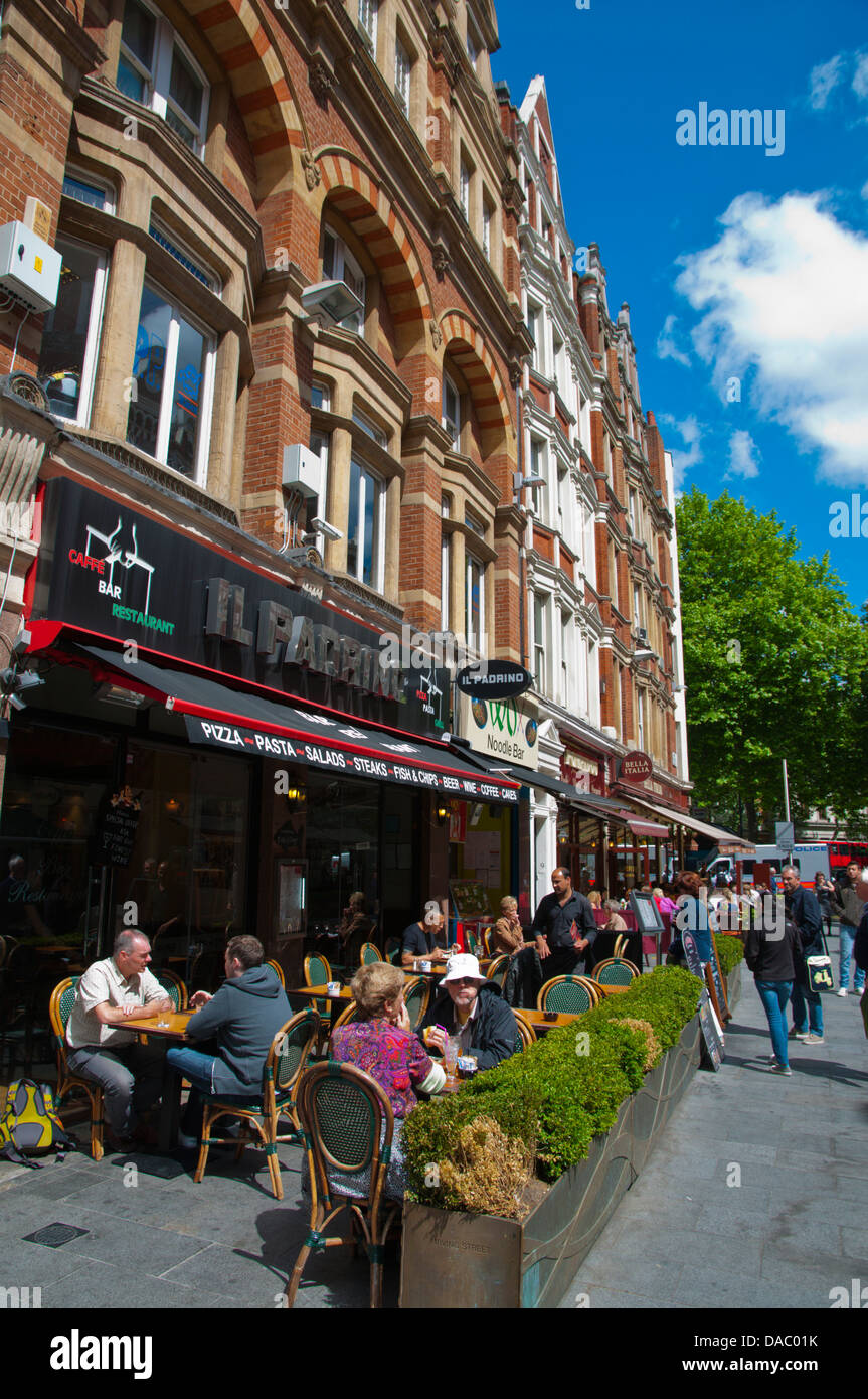 Terrasses de restaurants Irving Street, Leicester Square Central London England Angleterre UK Europe Banque D'Images