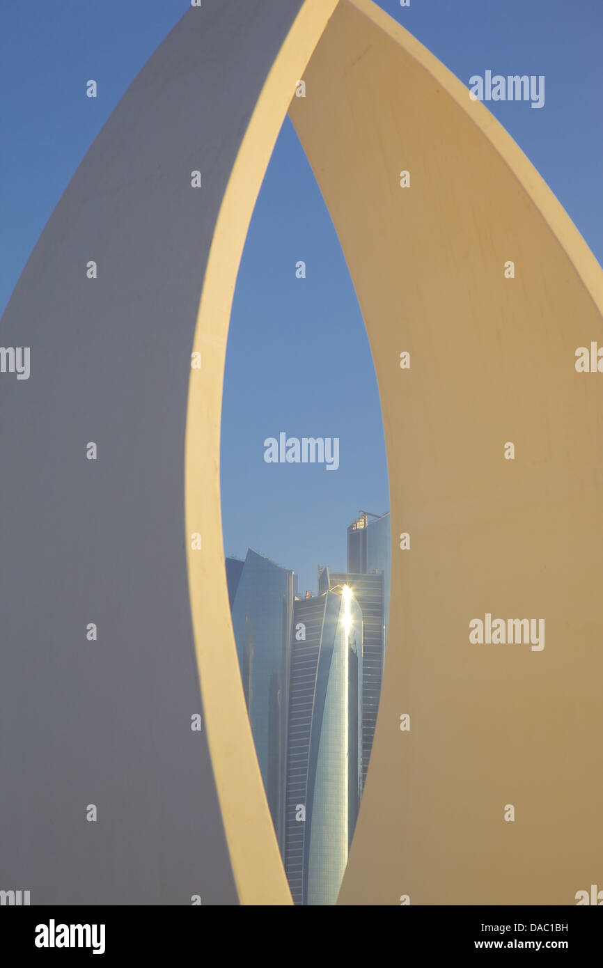 Les tours de l'émirat, Abu Dhabi, Émirats arabes unis, Moyen Orient Banque D'Images
