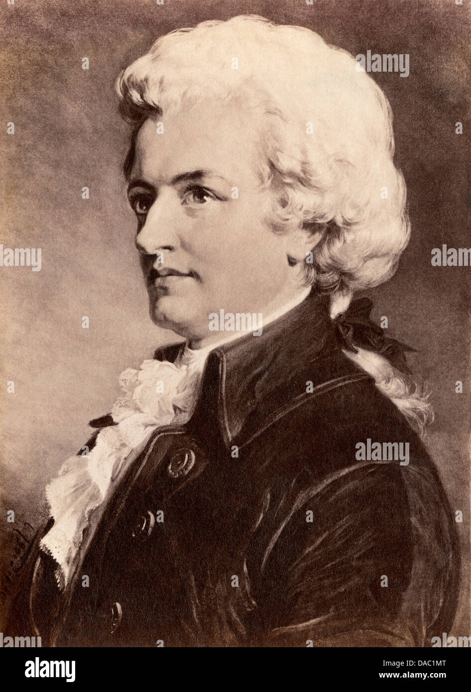 Portrait de Wolfgang Amadeus Mozart. Photographie d'une peinture Banque D'Images