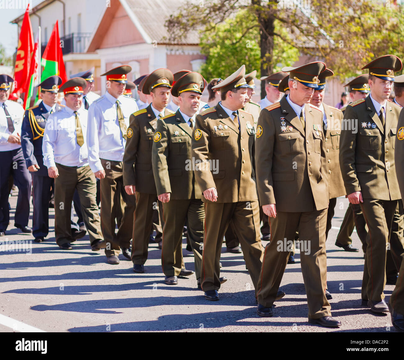 Gomel, Bélarus - 9 mai : les agents non identifiés au cours de la célébration du Jour de la victoire le 9 mai 2013 à Gomel, au Bélarus. Banque D'Images