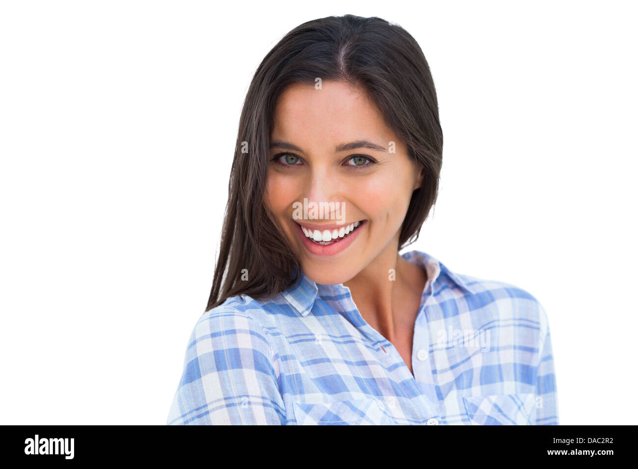Jeune brunette smiling at camera Banque D'Images