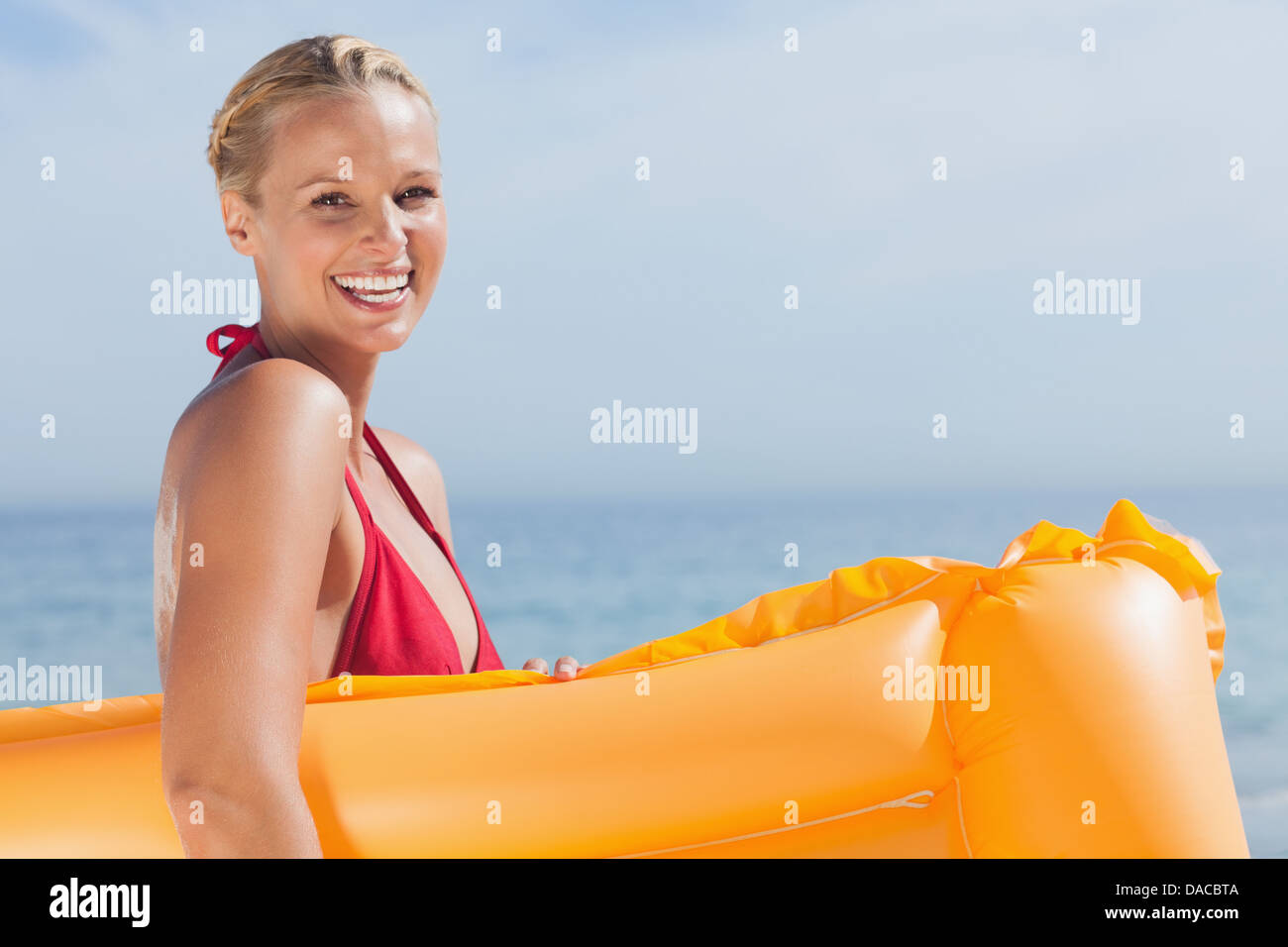 Lilo woman smiling at camera Banque D'Images