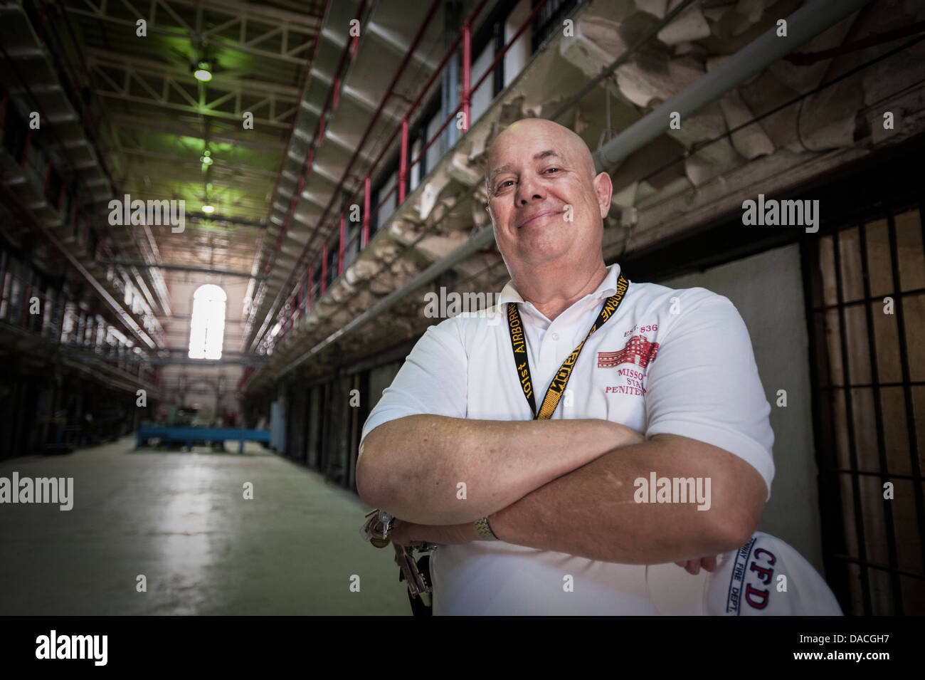 Guide à l'ancien pénitencier de l'État du Missouri, Jefferson City, Missouri, États-Unis d'Amérique Banque D'Images