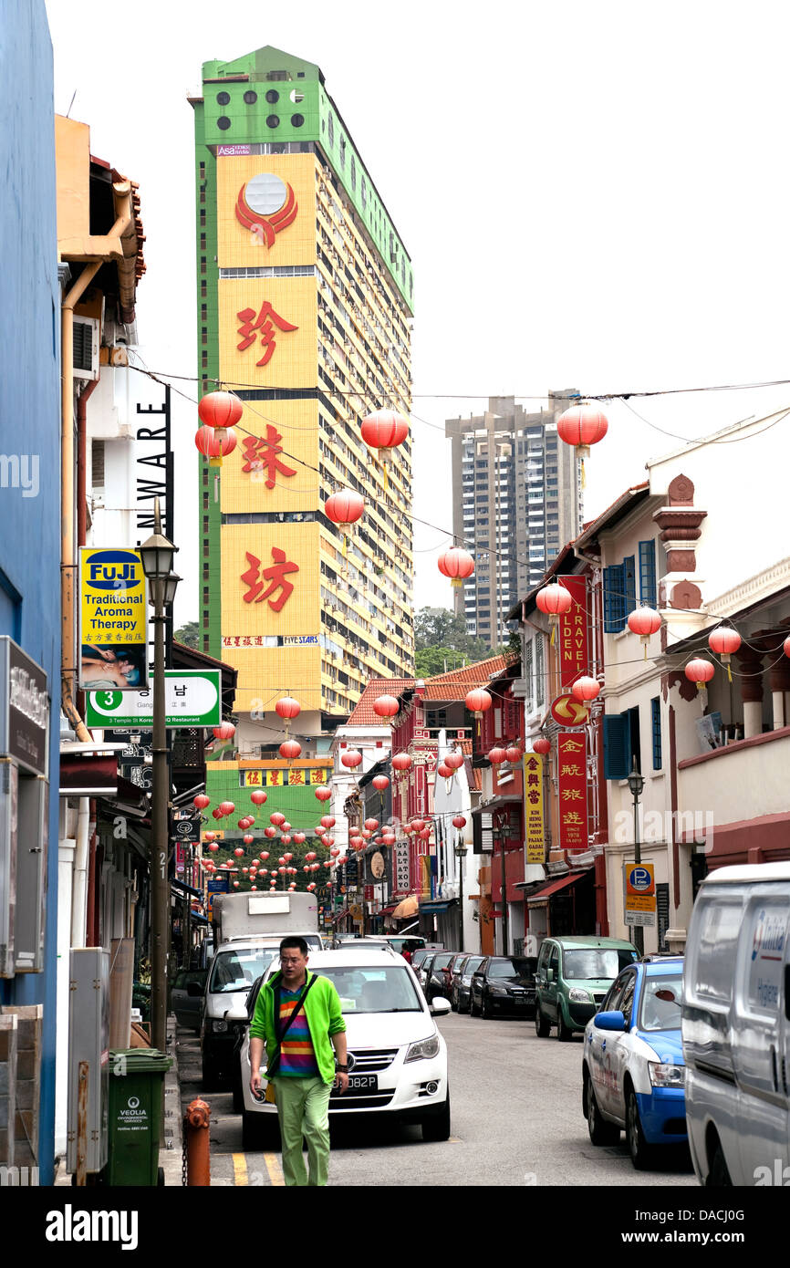 Rue de Chinatown, à Singapour Banque D'Images