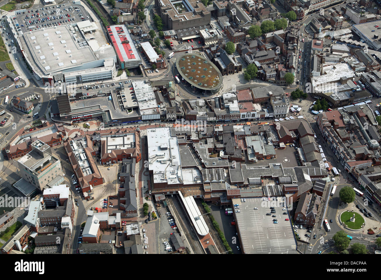 Vue aérienne du centre-ville de Walsall Banque D'Images