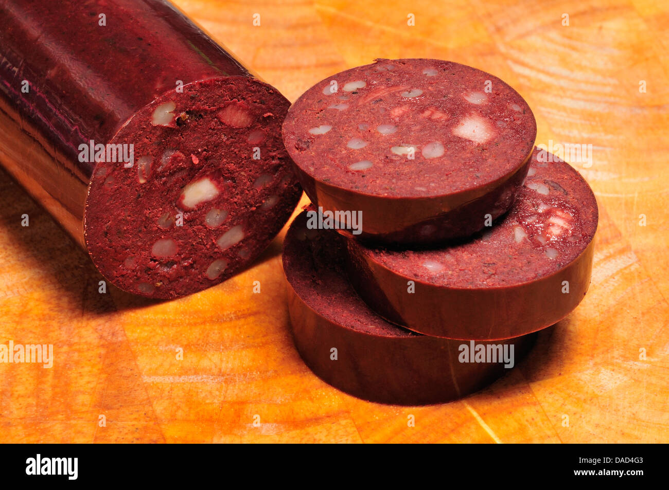 - Boudin noir saucisse à base de sang de porc Banque D'Images