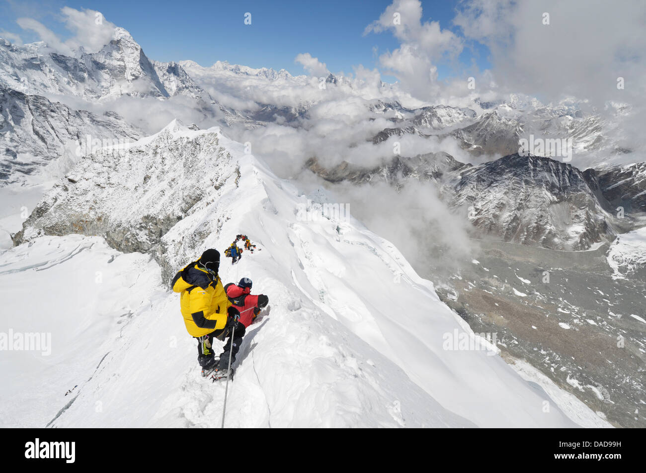 L'Island Peak Trekking Peak, Région de l'Everest Solu Khumbu, parc national de Sagarmatha, UNESCO World Heritage Site, Népal, Himalaya Banque D'Images