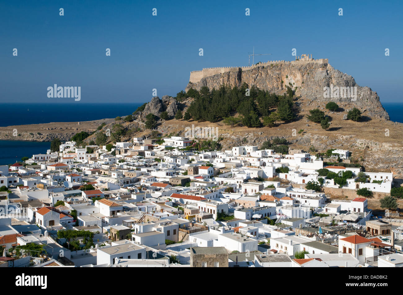 Lindos, Acropole de Lindos, Rhodes, Grèce Banque D'Images Lindos, Acropole de Lindos, Rhodes, Grèce Banque D'Images