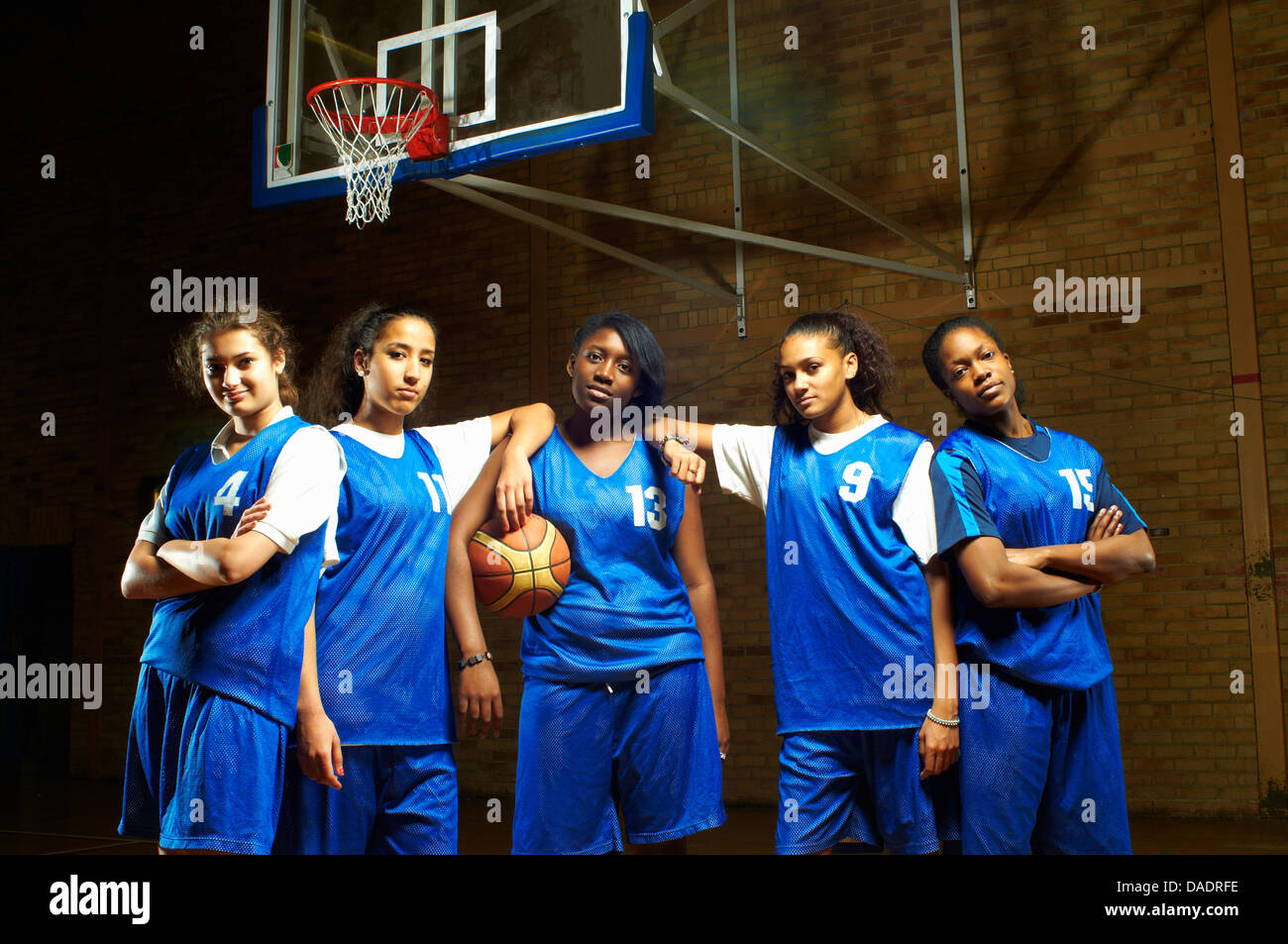 Portrait de l'équipe de basket-ball féminin Banque D'Images