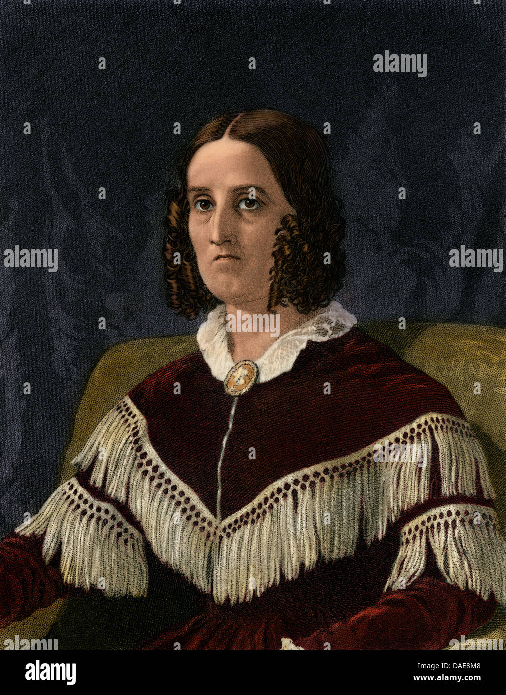 Première Dame Sarah Childress Polk, épouse du Président James Polk K.. Gravure couleur numérique Banque D'Images