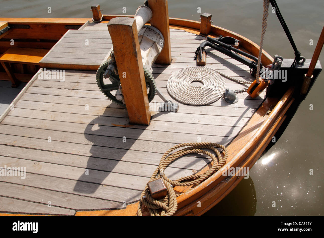 Tall Ship boat bow top deck. Banque D'Images