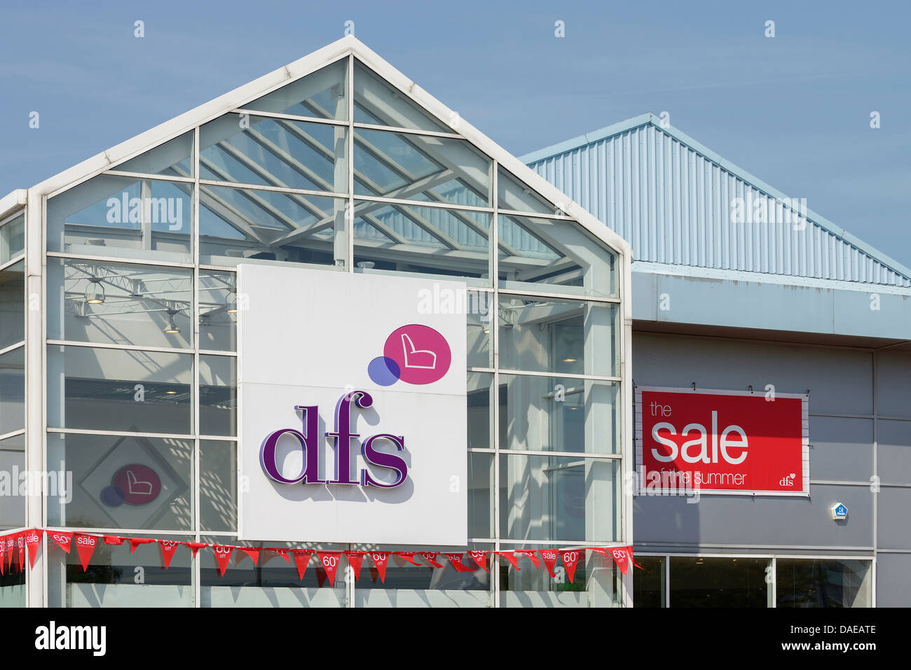 Magasin DFS sur un parc de vente au détail Banque D'Images