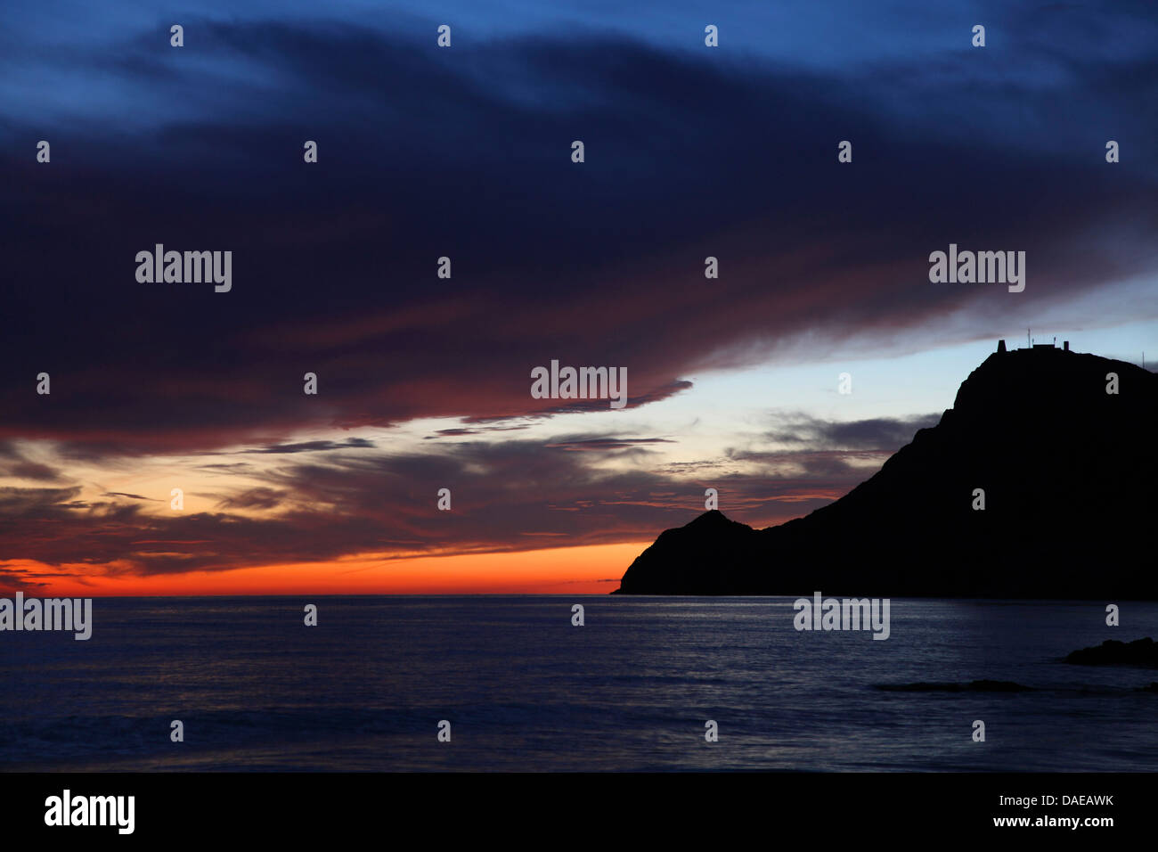 L'humeur du soir au rivage dans le parc national de Cabo de Gata, l'Espagne, Andalousie, Cabo de Gata, Playa Mossoul Banque D'Images