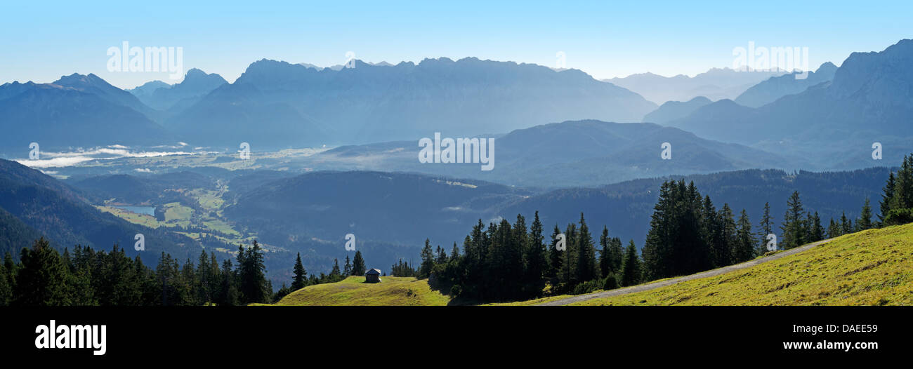 Vue de l'Rosswank de Karwendel, Allemagne, Bavière, Oberbayern, Haute-Bavière, Garmisch-Partenkirchen Banque D'Images
