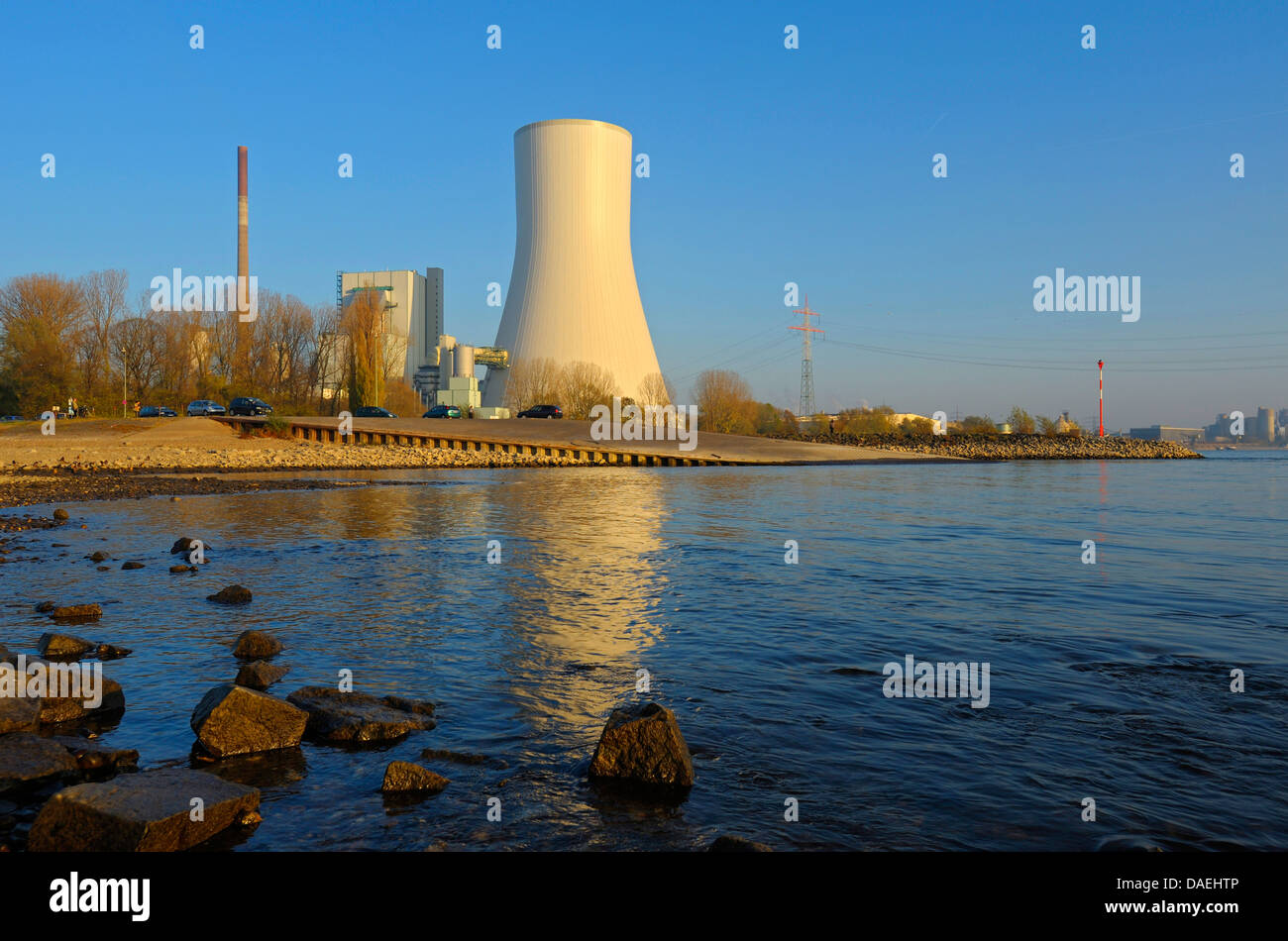 Power Station au Rhin, l'Allemagne, en Rhénanie du Nord-Westphalie, région de la Ruhr, Duisburg Banque D'Images