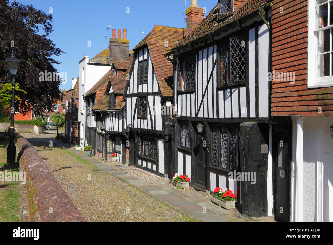 Maisons à pans de bois médiévale place de l'Église, Rye, East Sussex, Angleterre, RU, FR Banque D'Images