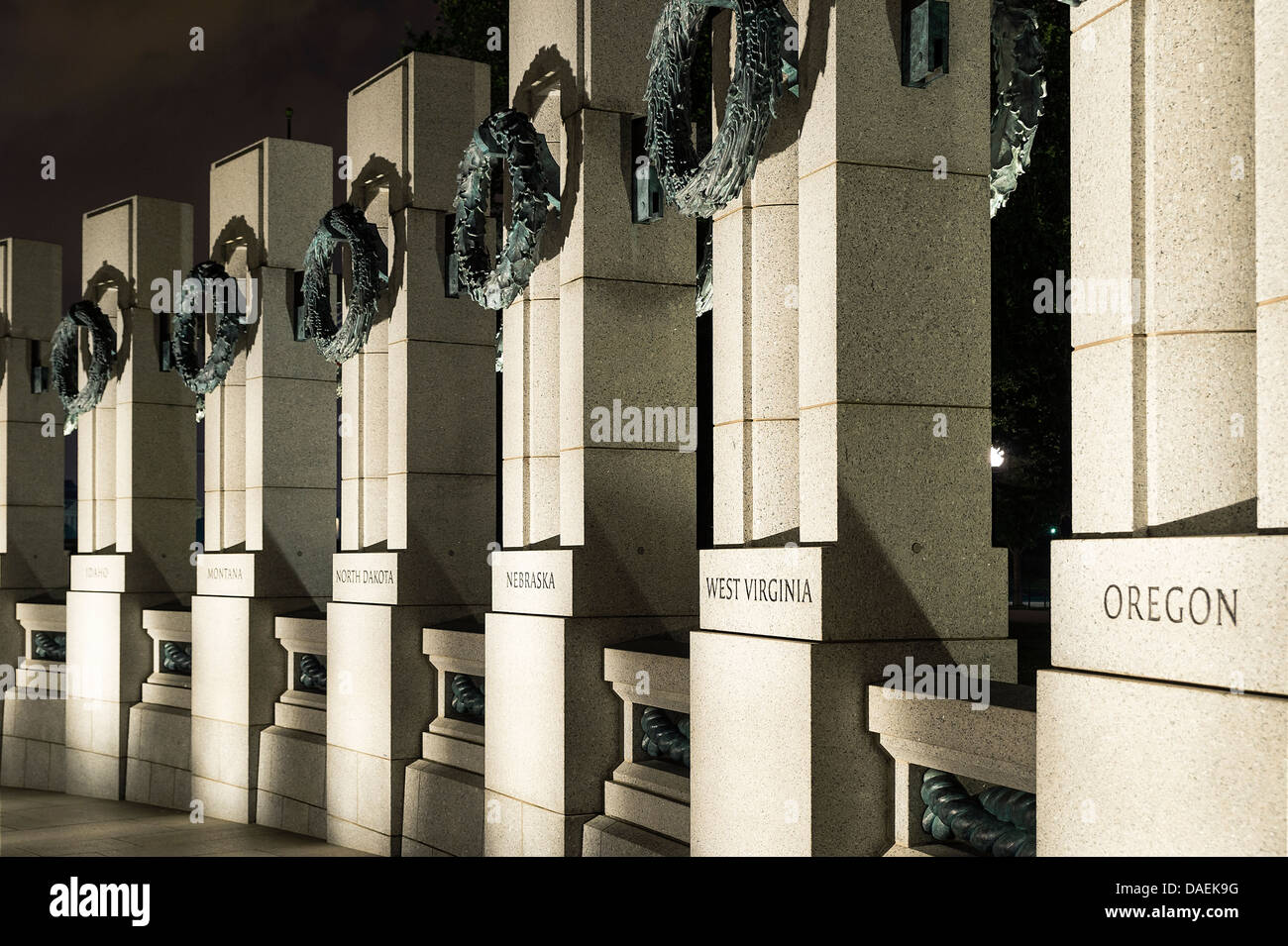 Le World War II Memorial, le National Mall, Washington DC, USA Banque D'Images