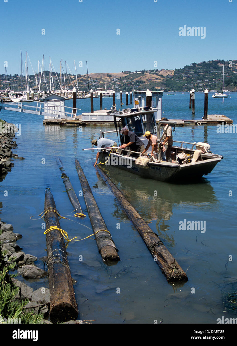 Richardson Baie port hommes patrouille remorquer ancienne jetée pilots dans richardson bay à Sausalito Banque D'Images