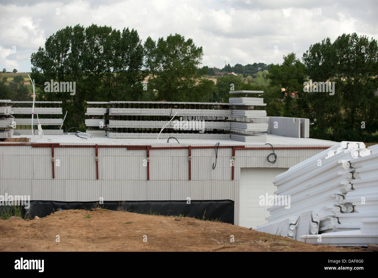 Bâtiment commercial Construction isolation en mousse de la Basse Ville France Banque D'Images