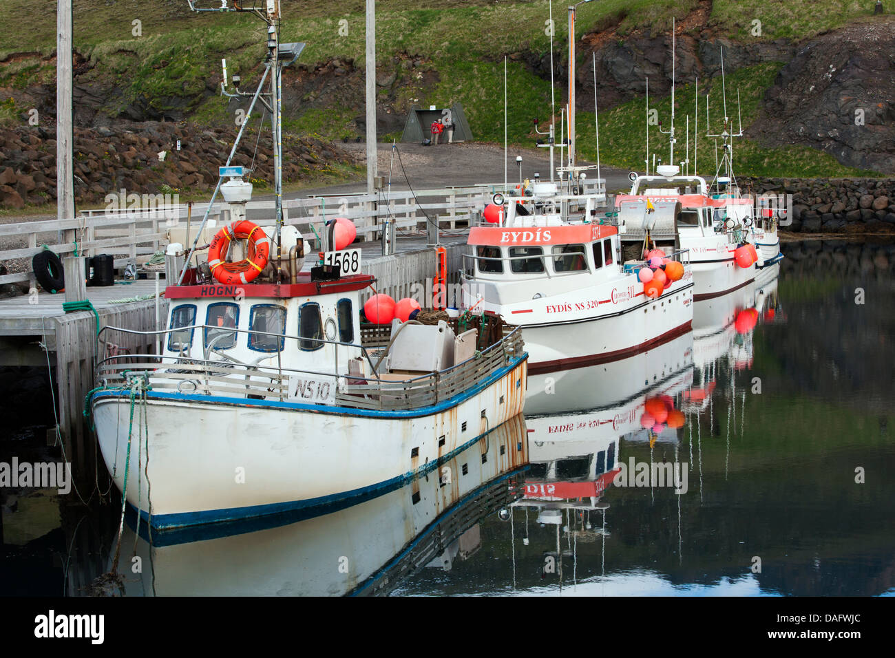 De Borgarfjordur Harbour - près de Bakkagerdi, l'Est de l'Islande Banque D'Images