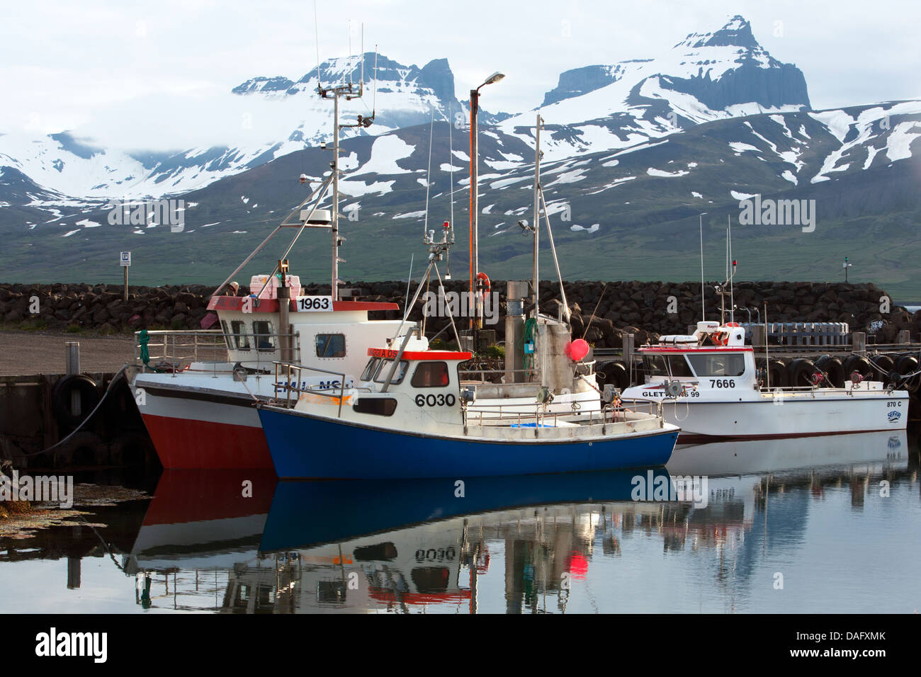 De Borgarfjordur Harbour - près de Bakkagerdi, l'Est de l'Islande Banque D'Images