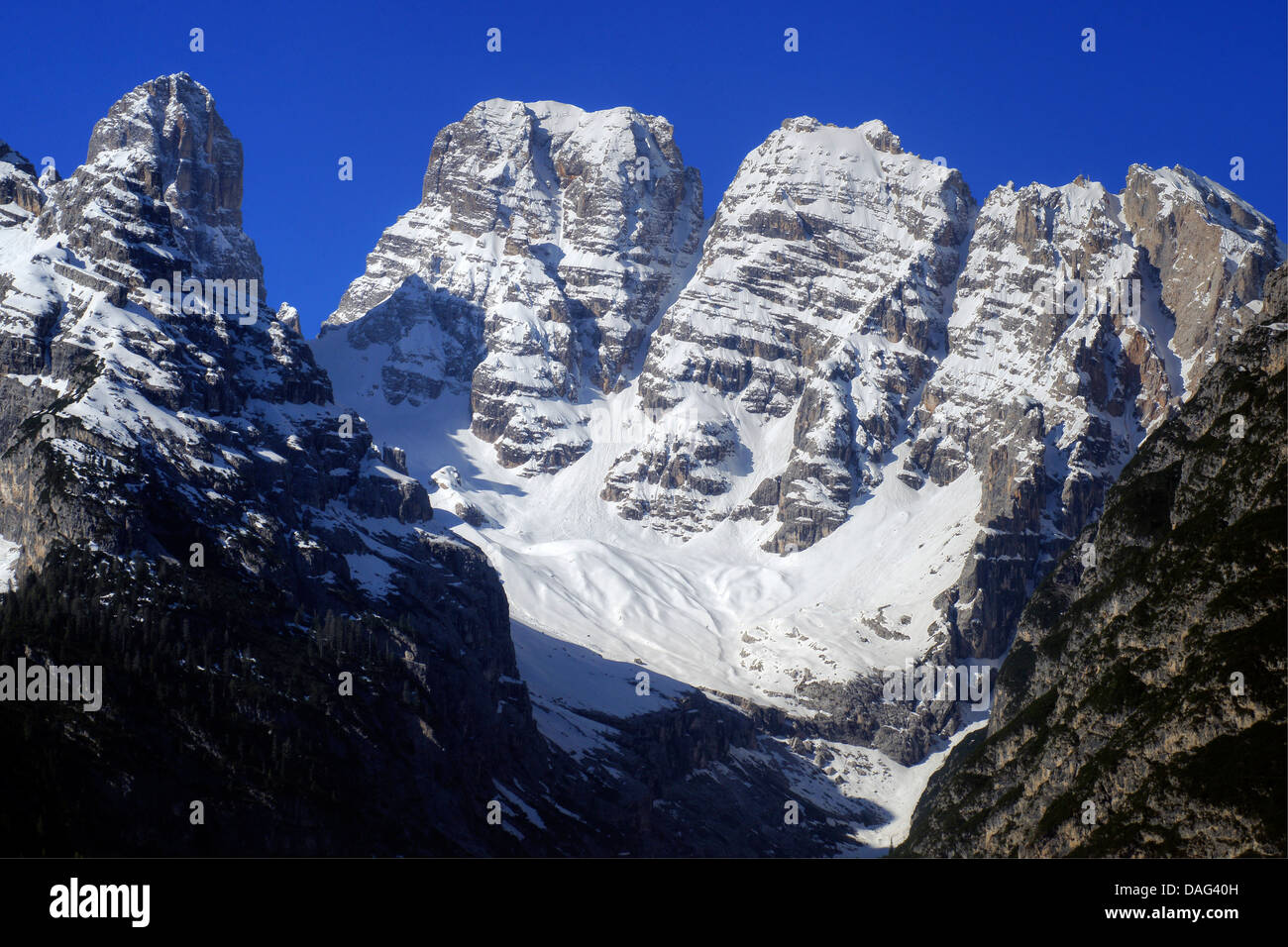 Christallo-groupe, l'Italie, le Tyrol du Sud, le Parc National de Fanes Banque D'Images