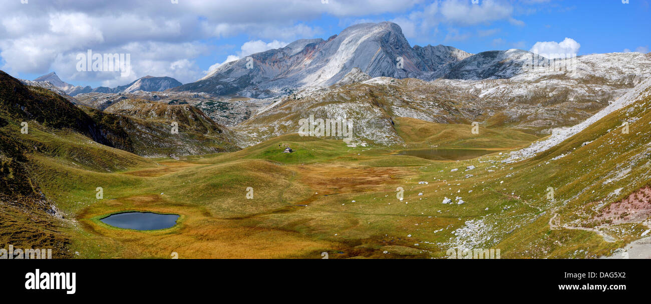 Vue sur Seekofel, Italie, poursuivi tirol, Dolomiten , parc naturel de Fanes-Sennes-Prags Banque D'Images