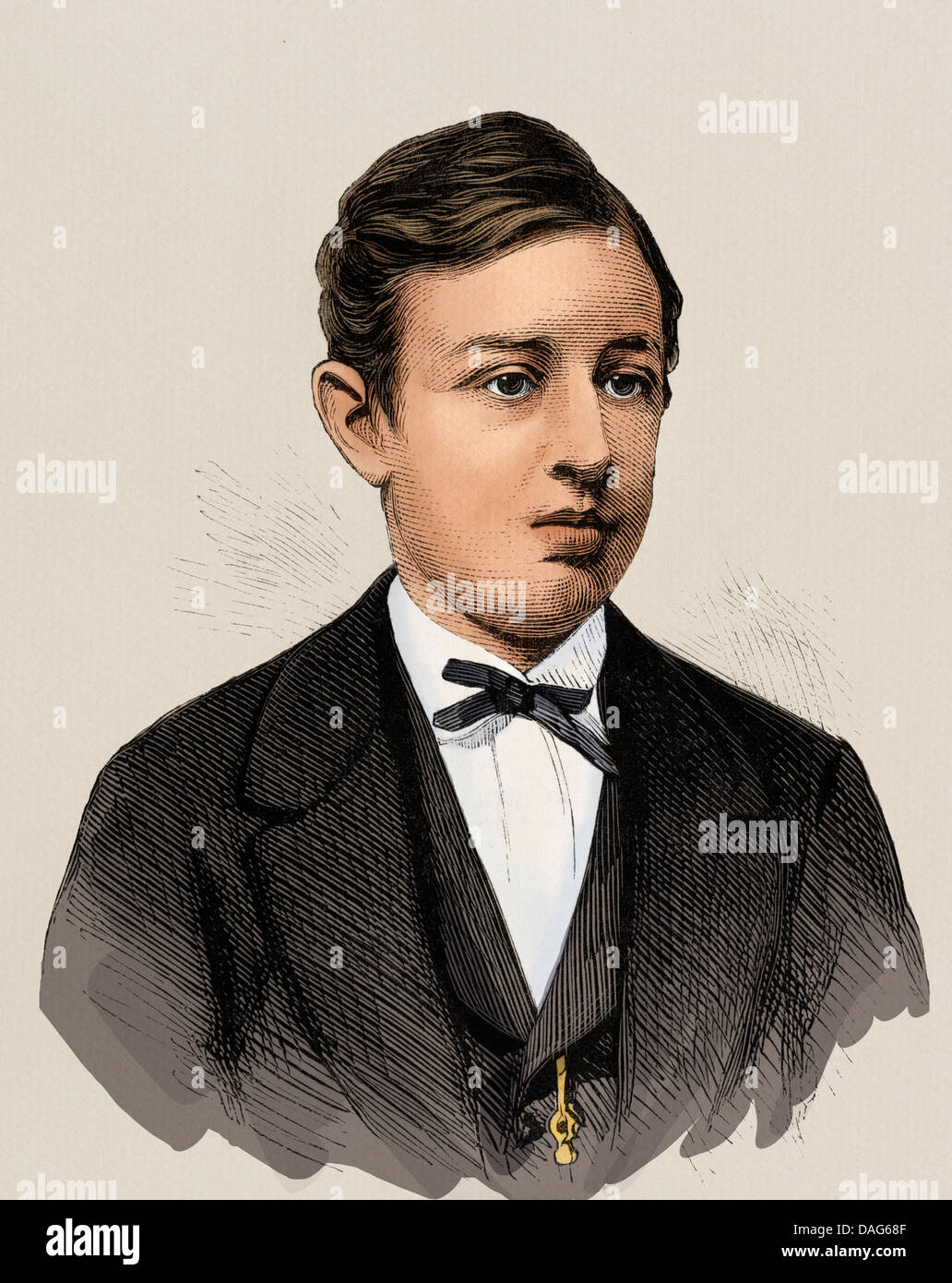 Tad Lincoln, fils du président Abraham Lincoln. Gravure sur bois couleur numérique Banque D'Images