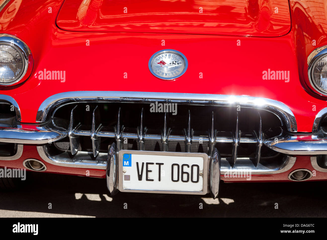 1960 Chevrolet Corvette dans Mdina, Malte Banque D'Images