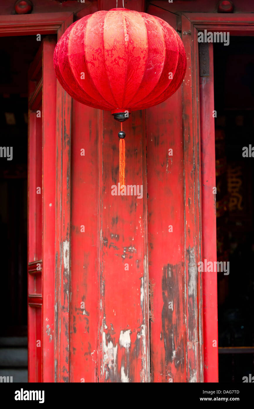 Lanterne chinoise dans le Temple du Jade à Hanoi, Vietnam Banque D'Images