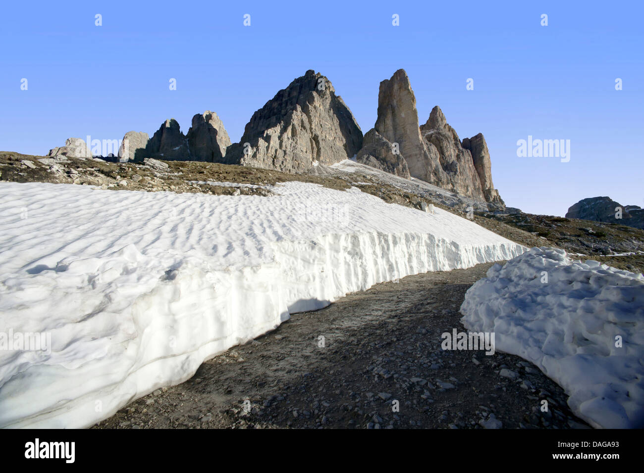Drei Zinnen groupe, l'Italie, le Tyrol du Sud, Dolomites Banque D'Images