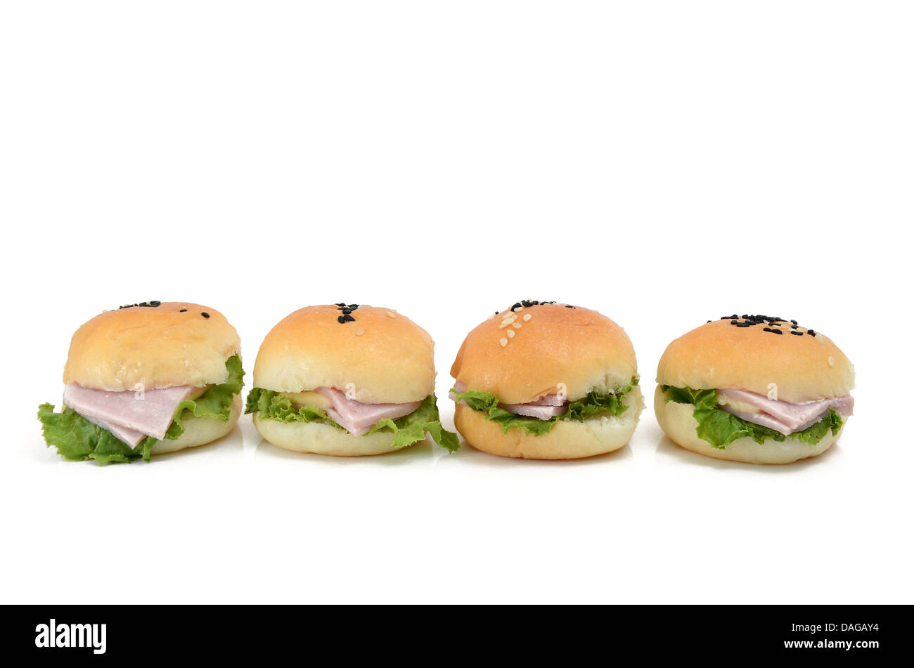 Mini Hamburgers Banque D'Images