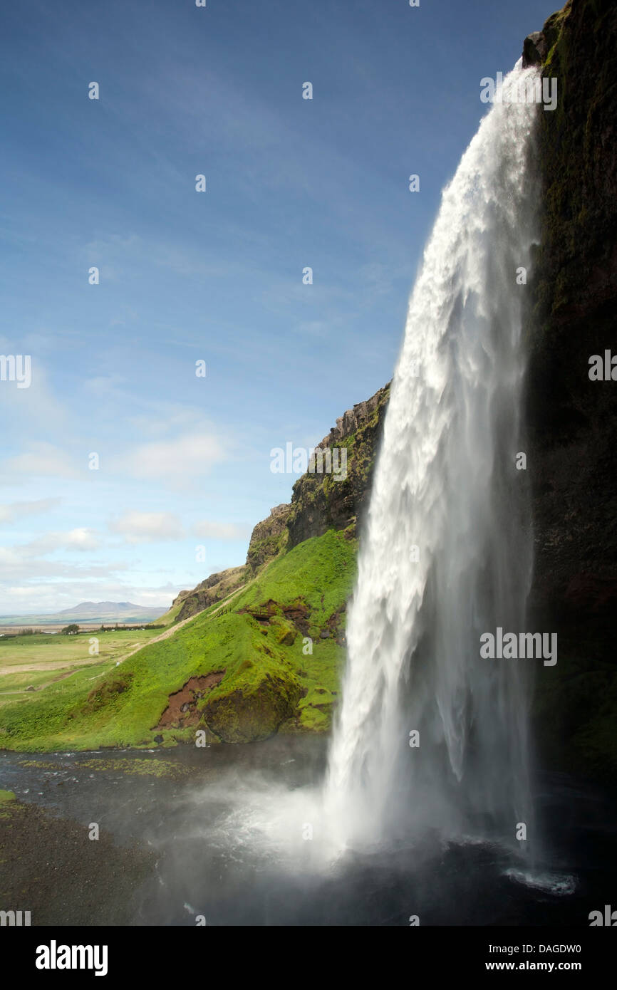 Cascade de Seljalandsfoss - Sud de l'Islande Banque D'Images