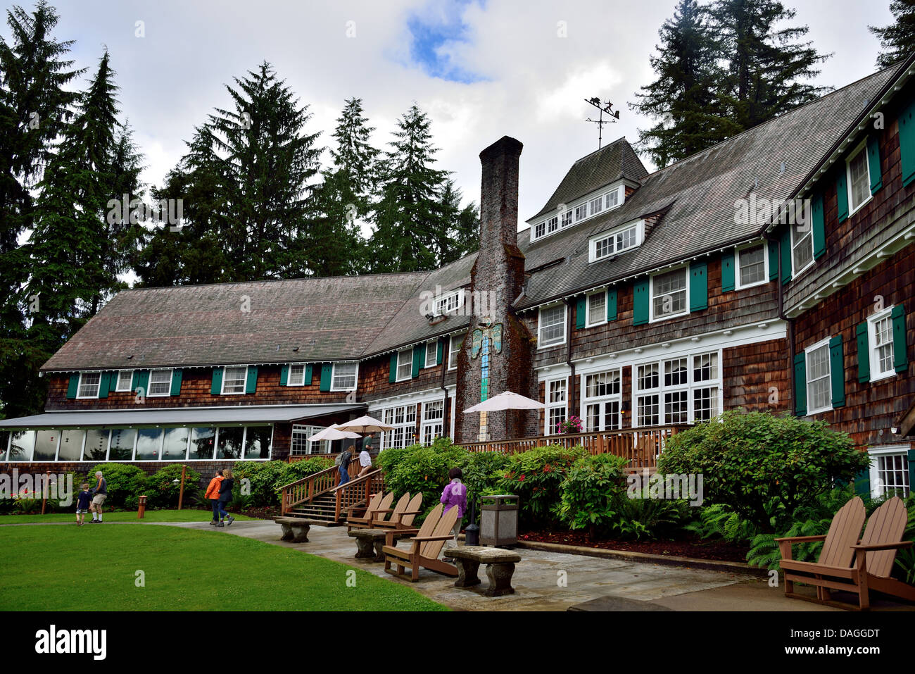 Lake Quinault Lodge historique. Olympic National Park, Washington, USA. Banque D'Images