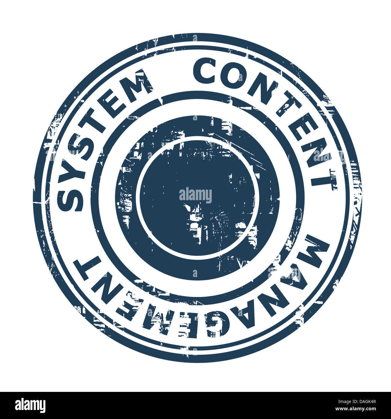 Système de gestion de contenu concept stamp isolé sur un fond blanc. Banque D'Images