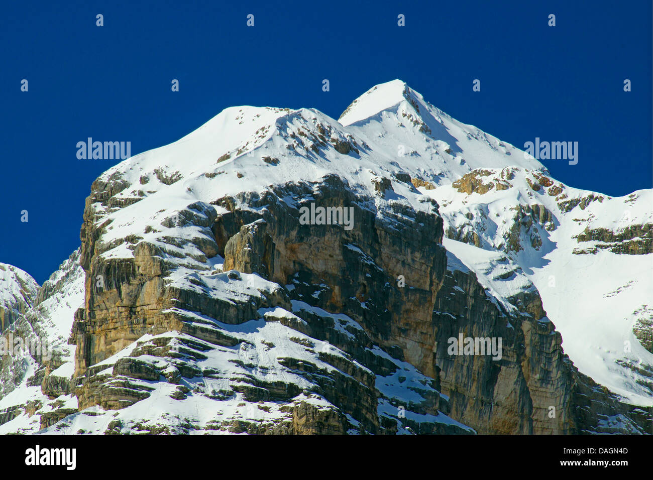 Avis sur l' groupe, l'Italie, le Tyrol du Sud, Dolomites Banque D'Images