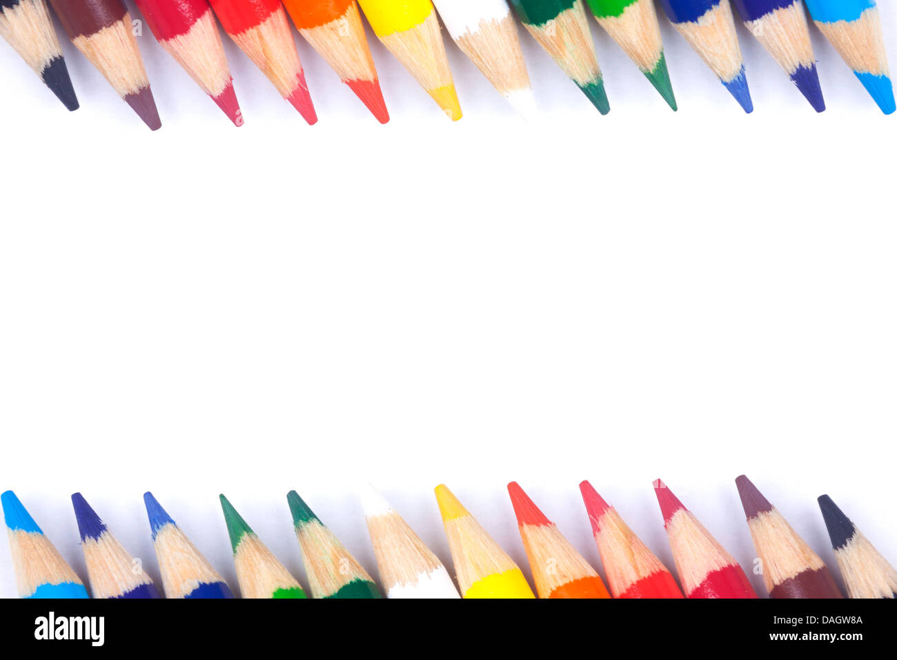 Crayons de couleur isolé sur fond blanc Banque D'Images